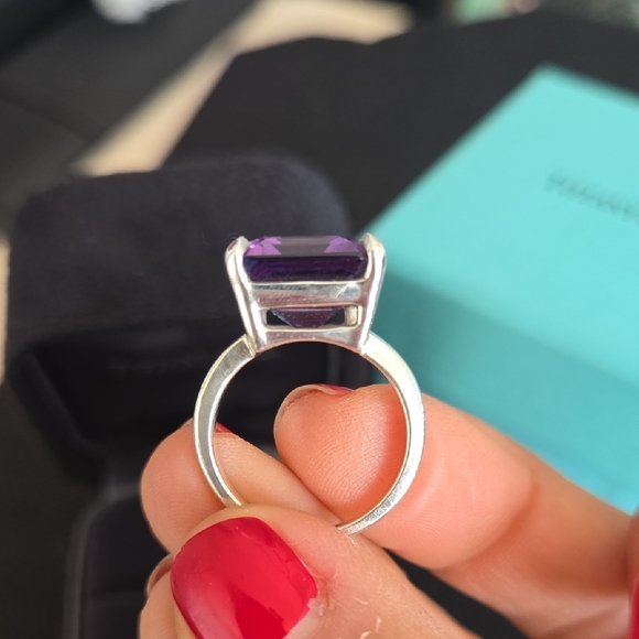 Vintage Tiffany & Co. Sterling Silver "Sparklers" Ring with Amethyst, Size 6 - Picture 8 of 9